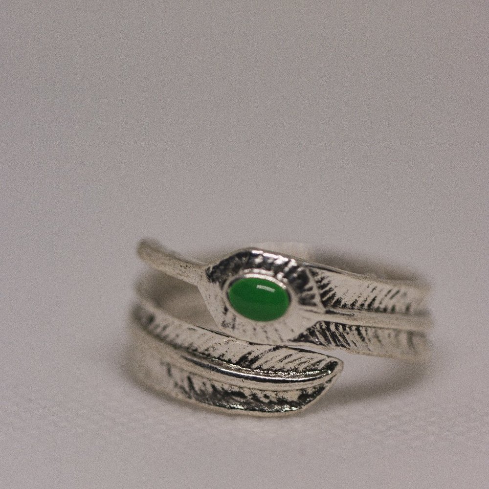 Adjustable, Open Ring Feather Ring for Men Women, Personality Punk Hip Hop Ring